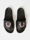 True Religion Horseshoe Slides In Black