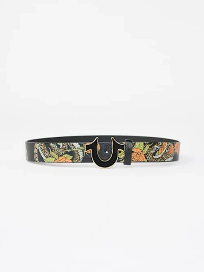 True Religion Horseshoe Snake Belt In Gray