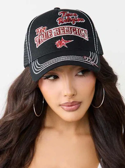 True Religion Horseshoe Star Trucker Hat In Neutral