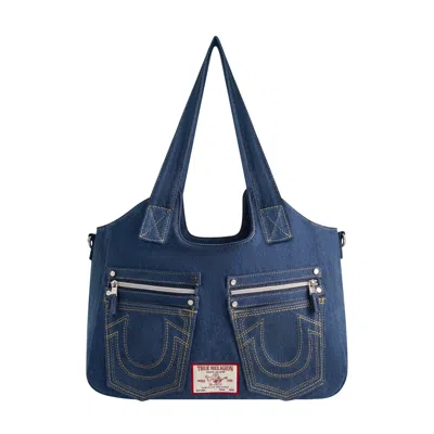 True Religion Horseshoe Stitch Dark Navy Satchel In Multi