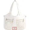 True Religion Horseshoe Stitch Satchel In White