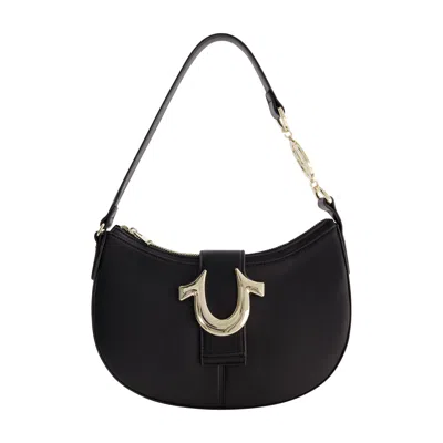 True Religion Horseshoe Strap Crescent Hobo In Black