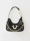 True Religion Horseshoe Studded Shoulder Bag In Black