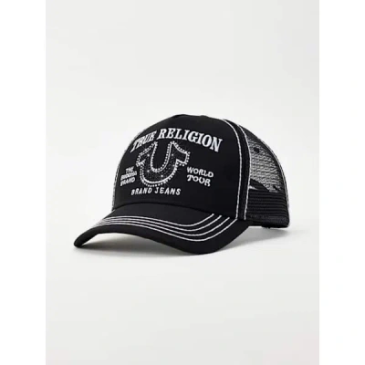 True Religion Horseshoe Trucker Hat In Black