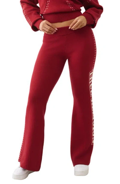 True Religion Jacquard Relaxed Sweatpants In Burgundy