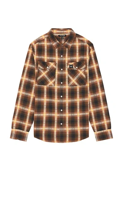 True Religion Jacquard Workwear Shirt In Chiffon Plaid