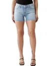 TRUE RELIGION JAYDE WOMENS MID RISE LIGHT WASH CUTOFF SHORTS