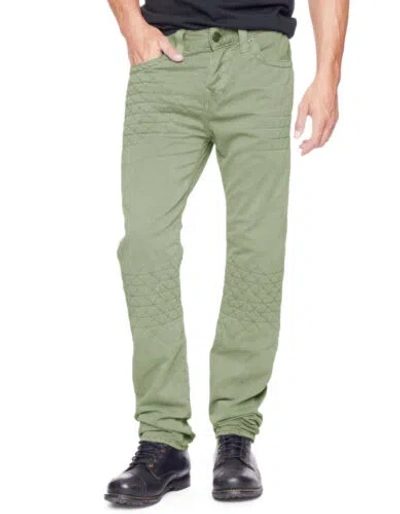 Pre-owned True Religion Jeans Dean Relaxed Geo Patched Quilted Pants Marsh Mnqb044lg5 In Green