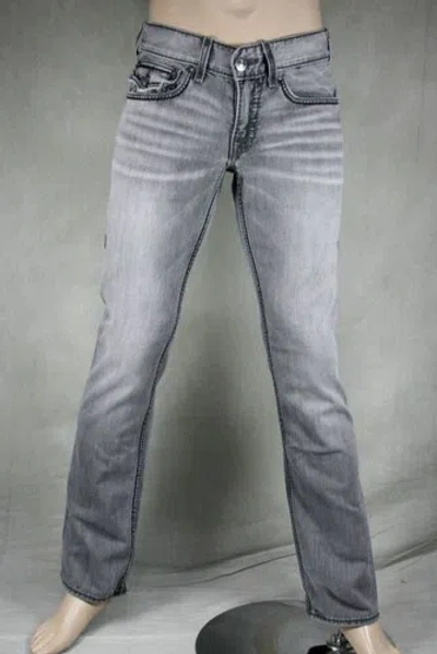 Pre-owned True Religion Jeans Men Ricky Giant Big T Double Barrel Grey 05859bggbt In Gray