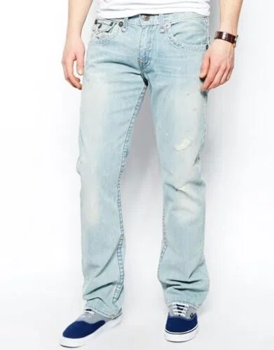 Pre-owned True Religion Jeans Men's Ricky Straight Super T Scottsdale M24859gj4 In Blue