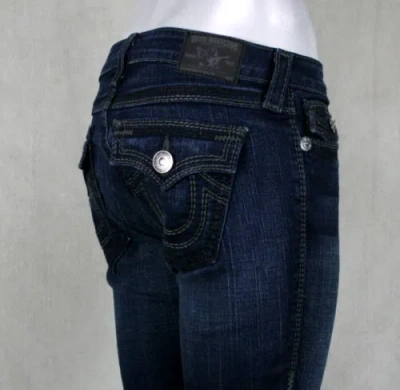 Pre-owned True Religion Jeans Women's Billy Big Qt Black Jack W10572bqt2 In Blue