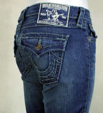 Pre-owned True Religion Jeans Women's Billy Super T Del Mar Med Tonal Stitch Wq1572h94