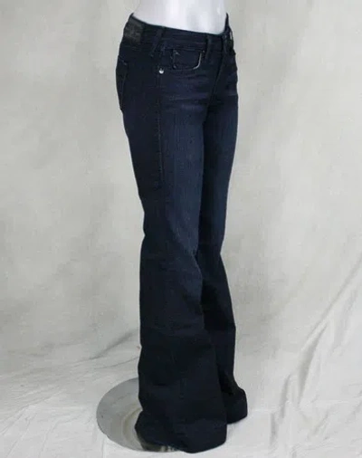 Pre-owned True Religion Jeans Women's Dana Wide Leg Trouser Midnight Rage Dark Wcjn44em In Blue