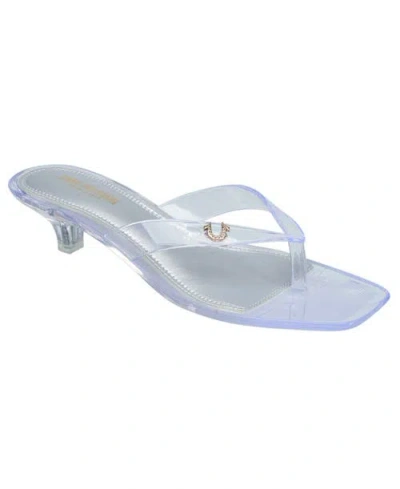 True Religion Jelly Thong Strap Heel In Transparent