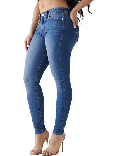 True Religion Jennie Big T Womens Mid-rise Medium Wash Skinny Jeans In Blue