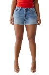 True Religion Jennie Cuff Denim Shorts In California Poppy