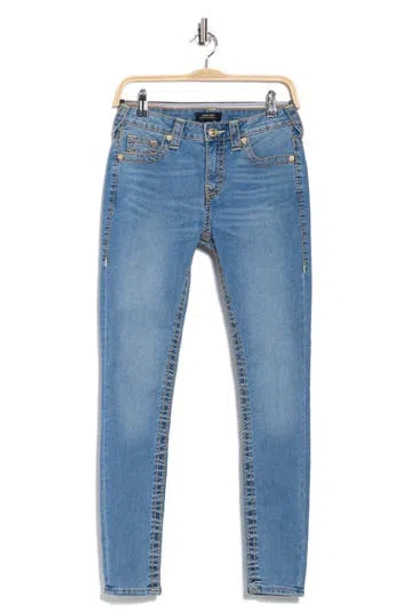 True Religion Jennie Curvy Mid Rise Skinny Jeans In Blue