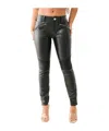 True Religion Jennie Faux Leather Moto Curvy Skinny Pant In Black
