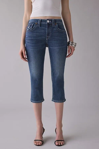 True Religion Jennie Flap Mid-rise Skinny Capri Jeans In Blue Radiance, Women's At Urban Outfitters