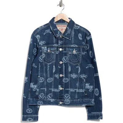 True Religion Jessie Denim Trucker Jacket In Blue
