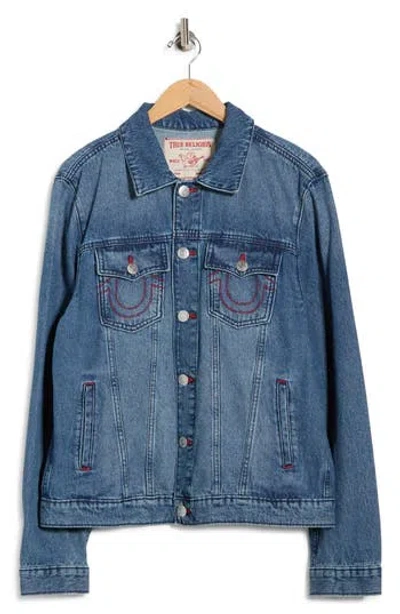 True Religion Jessie Denim Trucker Jacket In Blue