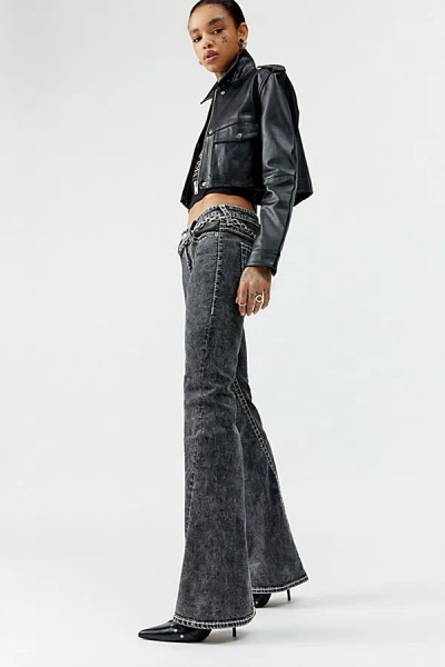 True Religion Joey Big T Vintage Low-rise Flare Jean In Black, Women's At Urban Outfitters