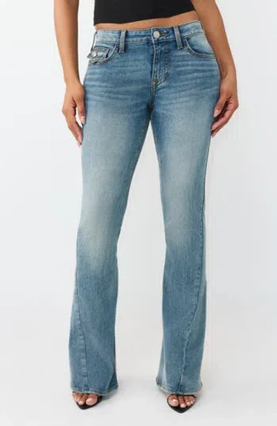 True Religion Joey Flap Pocket Flare Leg Jeans In Blue