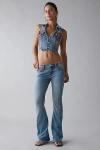 True Religion Joey Low-rise Super Qt Flap Flare Jean In Peak Spot, Women's At Urban Outfitters In Peak Spot