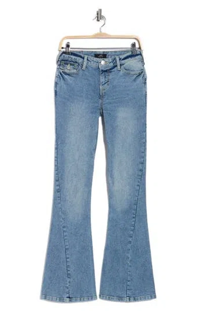 True Religion Joey Mid Rise Flap Pocket Flare Jeans In Blue