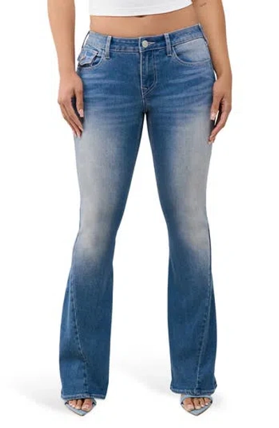 True Religion Joey Mid Rise Flare Jeans In Light Big Sky Country Wash
