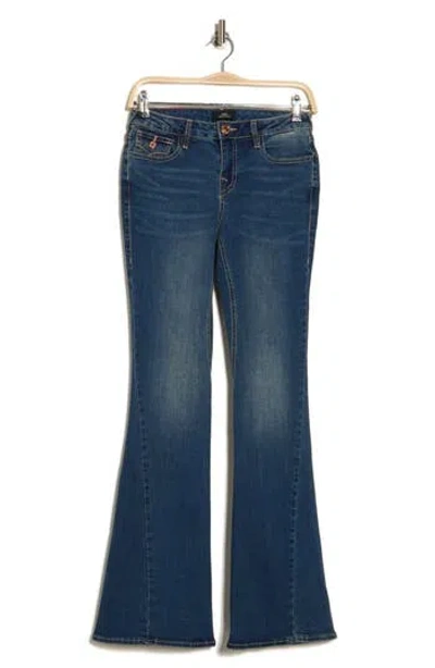 True Religion Joey Snap Flap Flare Leg Jeans In Medium Harvest Wash