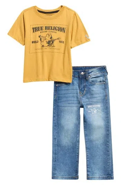 True Religion Kids' Buddha Graphic T-shirt & Jeans Set In Multi