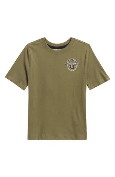 True Religion Kids' Cotton Graphic T-shirt In Green