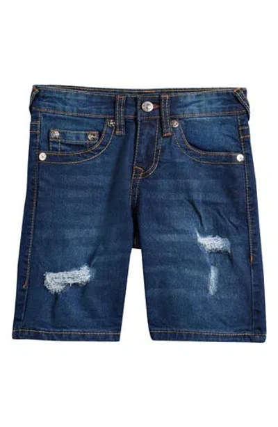 True Religion Kids' Distressed Denim Shorts In Blue