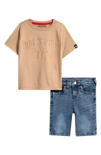 True Religion Kids' Embossed T-shirt & Shorts Set