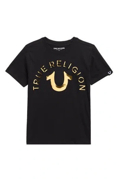 True Religion Kids' Foil Logo Graphic T-shirt In Black