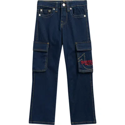 True Religion Kids' High Waist Cargo Jeans In Blue