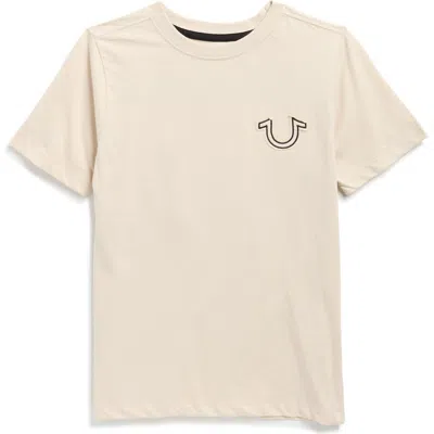 True Religion Kids' Horseshoe Cotton Appliqué Graphic T-shirt In Neutral