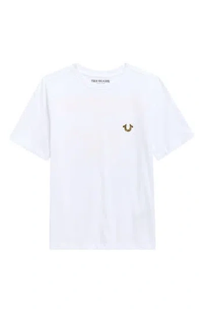 True Religion Kids' Horseshoe Cotton Graphic T-shirt In White