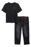 True Religion Horseshoe Graphic T-shirt & Jeans Set In Black
