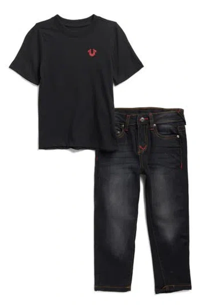TRUE RELIGION TRUE RELIGION KIDS' HORSESHOE GRAPHIC T-SHIRT & JEANS SET