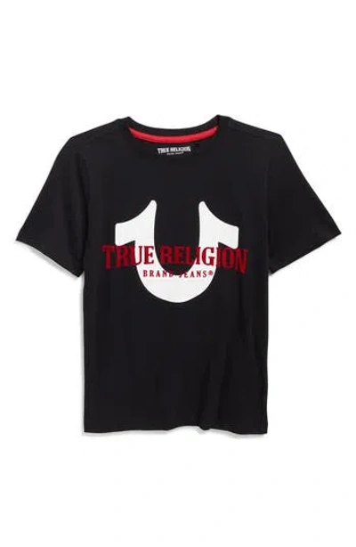 True Religion Kids' Horseshoe Logo Cotton Graphic T-shirt In Black
