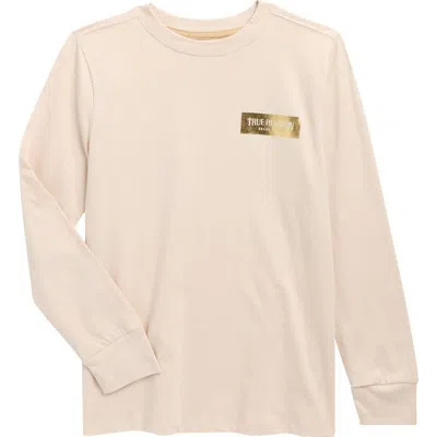 True Religion Kids' Horseshoe Long Sleeve Cotton Graphic T-shirt In Gray