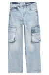 True Religion Kids' Leila Wide Leg Cargo Jeans In Blue