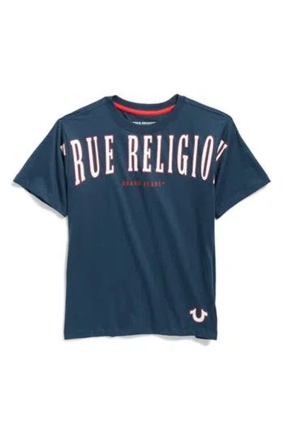 True Religion Kids' Logo Cotton Graphic T-shirt In Blue