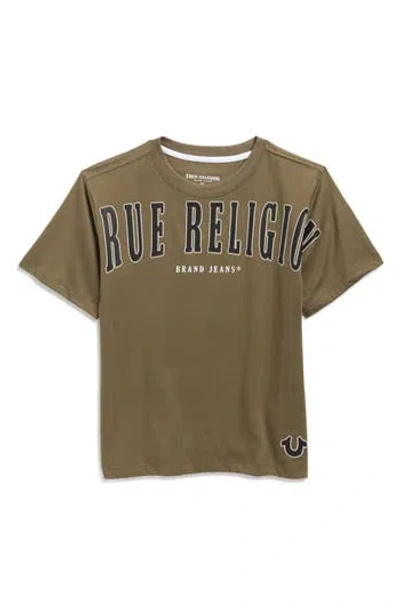 True Religion Kids' Logo Cotton Graphic T-shirt In Brown