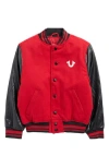 True Religion Kids' Varsity Bomber Jacket In Red