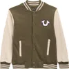 True Religion Kids' Varsity Snap Bomber Jacket In Brown