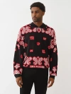 True Religion Knitted Bandana Print Hoodie In Black