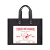 True Religion Large Washed Black Denim Tote In Black